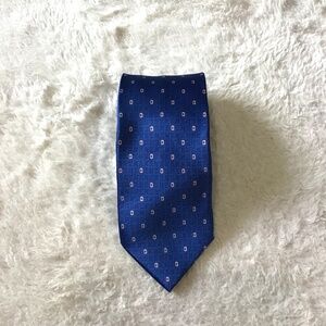 Frangi Men Necktie Silk Blue Geometric Career Contemporary Casual Formal